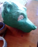 making the polar bear mask: step1